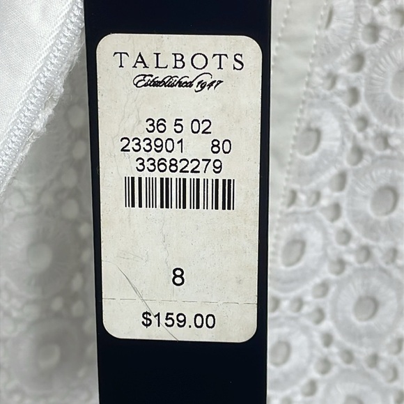 NWT Talbots Eyelet Embroidered Sheath Shift Dress Coastal Sleeveless Sz 8 - Picture 6 of 10